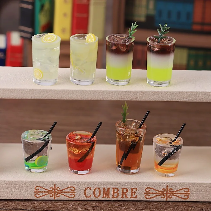

2pcs Mini Coffee Ice Americano Lemonade Drink Model Kitchen Scene Decoration Diy Miniature Food Play Craft Decoration Home Decor