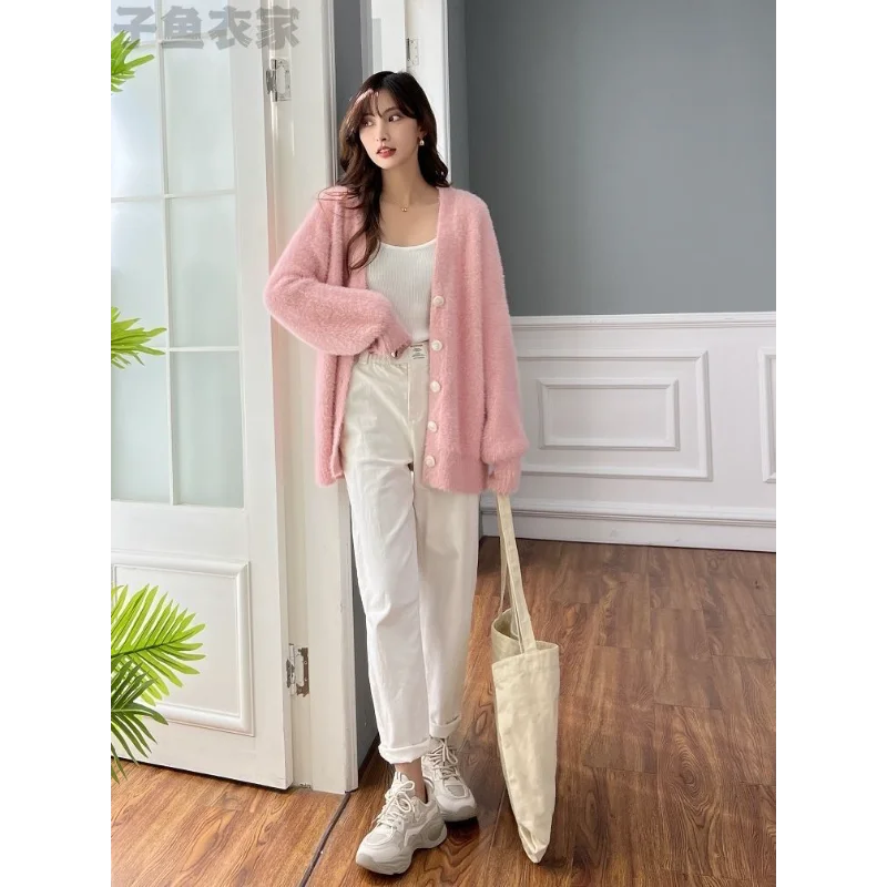 

Women's New Stitched Button Fashion Solid Color Versatile Casual Elegant Loose Long Sleeve Knitted Top