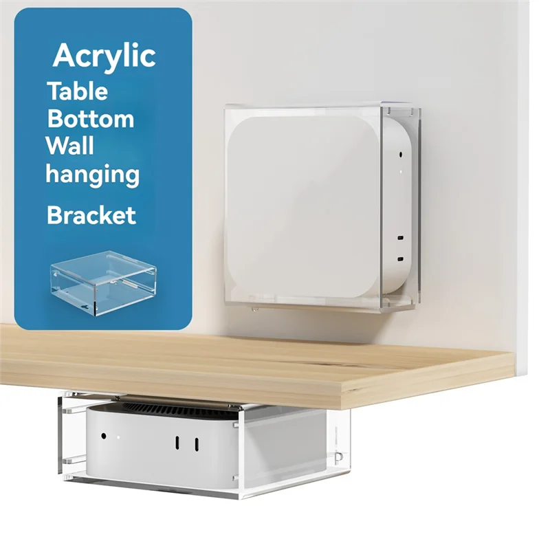 Desktop Stand Under Desk Stand For 2024 Mac Mini M4 Desktop Wall Mount Holder Behind The Monitor For Mac Mini M4