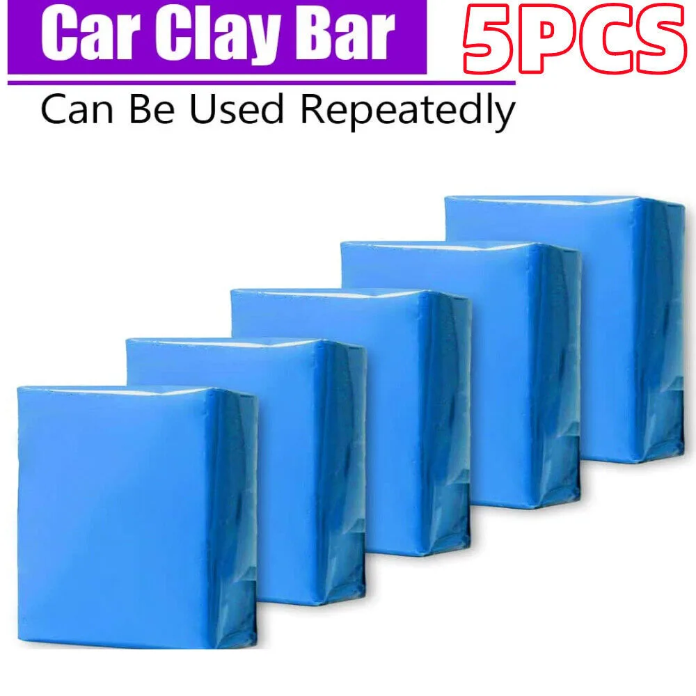 5pcs Car Clay Bar Vehicle Washing Cleaning Tools Auto Care Sludge Mud Car Truck Detailing Cleaning Clay Blue Car Washing Mud