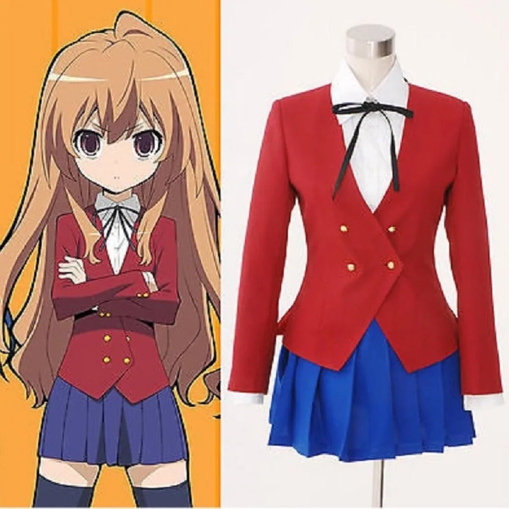 Anime TIGER DRAGON Toradora Cosplay Taiga Aisaka Cosplay Costume School Uniforms Full Set