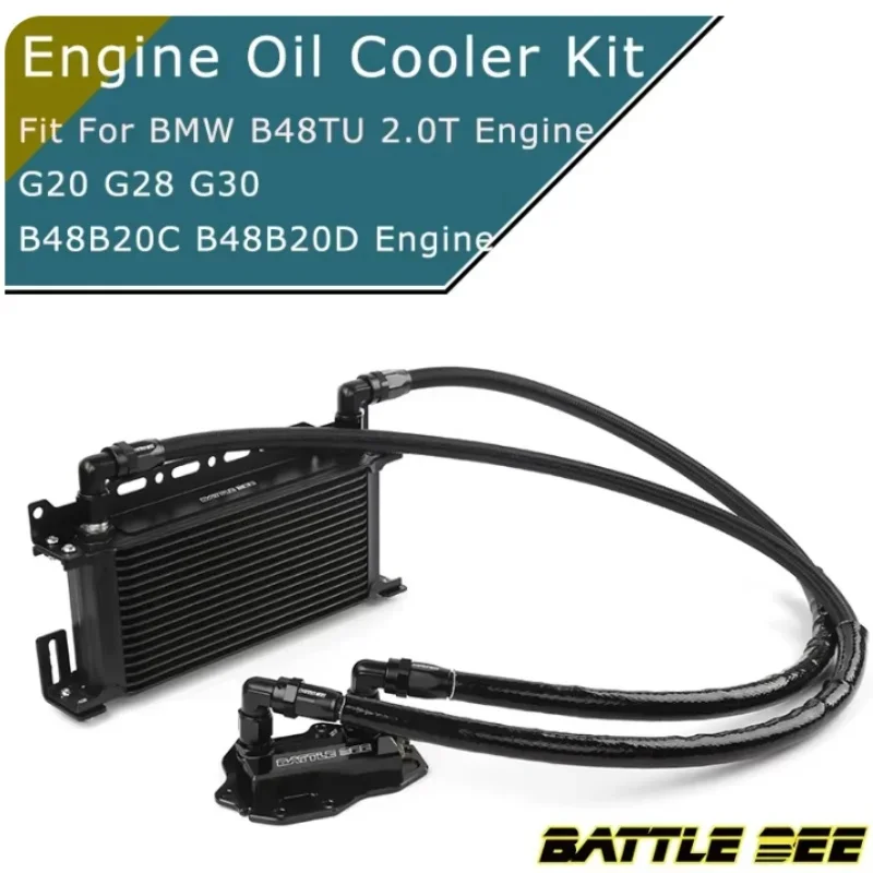 Engine Oil Cooler Kit radiador For BMW 330i G20 G28 B48TU Engine Radiator Oil Filter Sandwich Plate Adapter BB-OCK-115