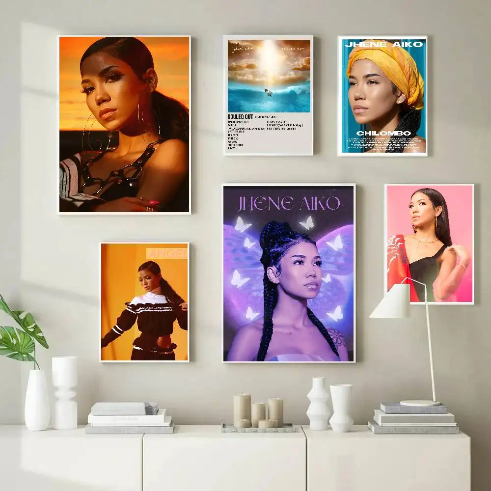 Pop-Sängerin Jhene Aiko Poster Selbstklebende Kunst Raumdekoration Restaurant Wanddekoration Kunstgemälde