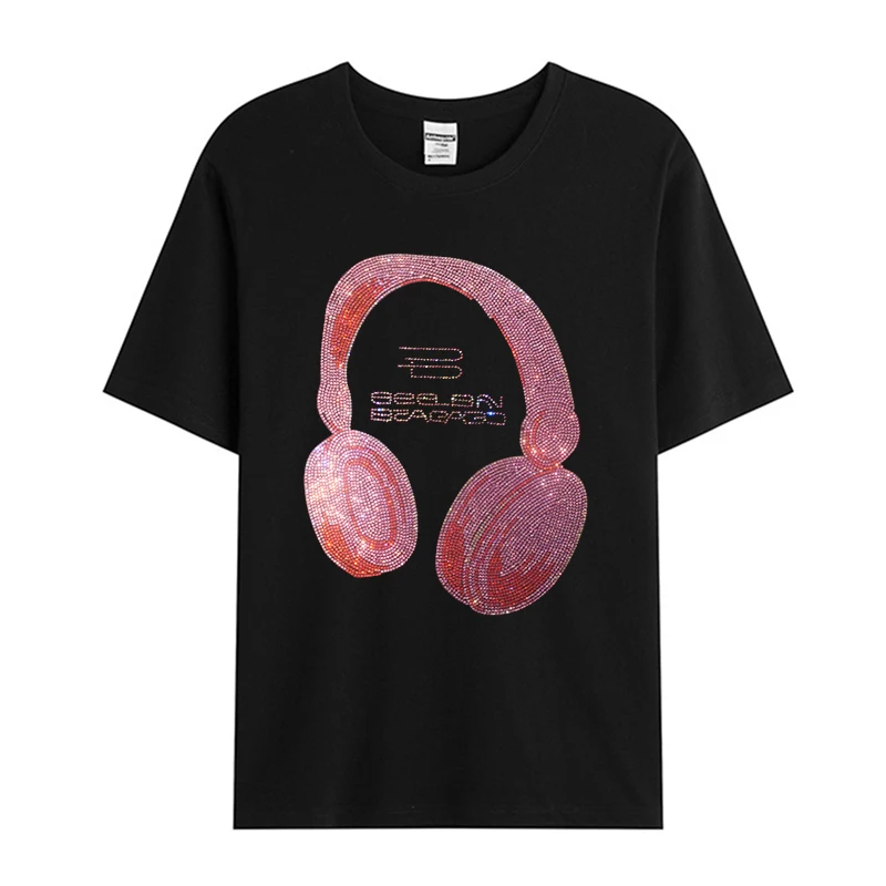 New men's summer short-sleeved casual T-shirt creative dollars diamond figure high-quality T-shirt 14 styles