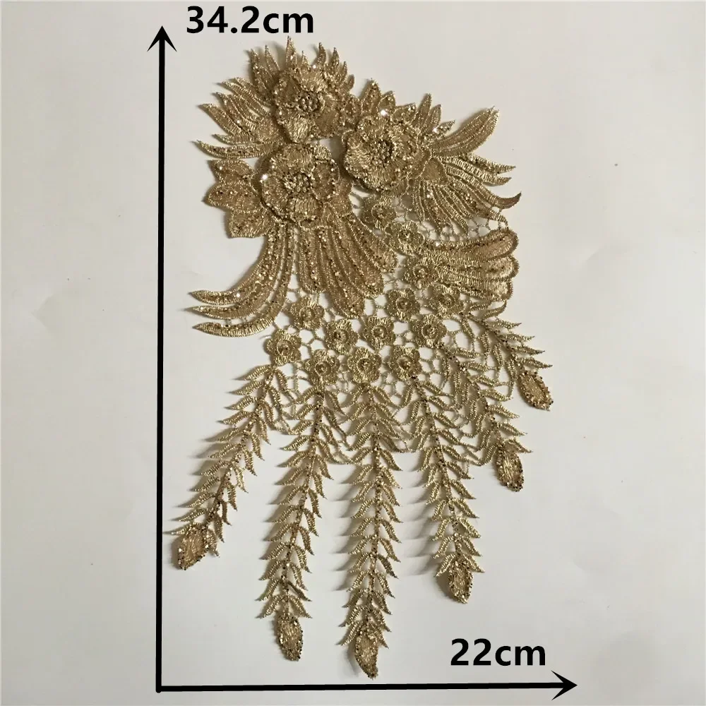 Gold and silver sequined shirt fake collar decoration rhinestone feather clothing DIY supplies accessories 1 piece for sale