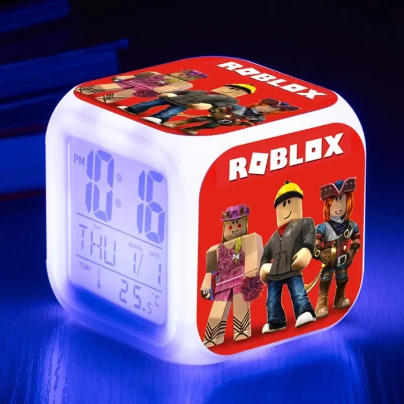 Roblox jogo led despertador digital multifuncional eletrônico decoração de mesa presente de aniversário com periférico presente de aniversário