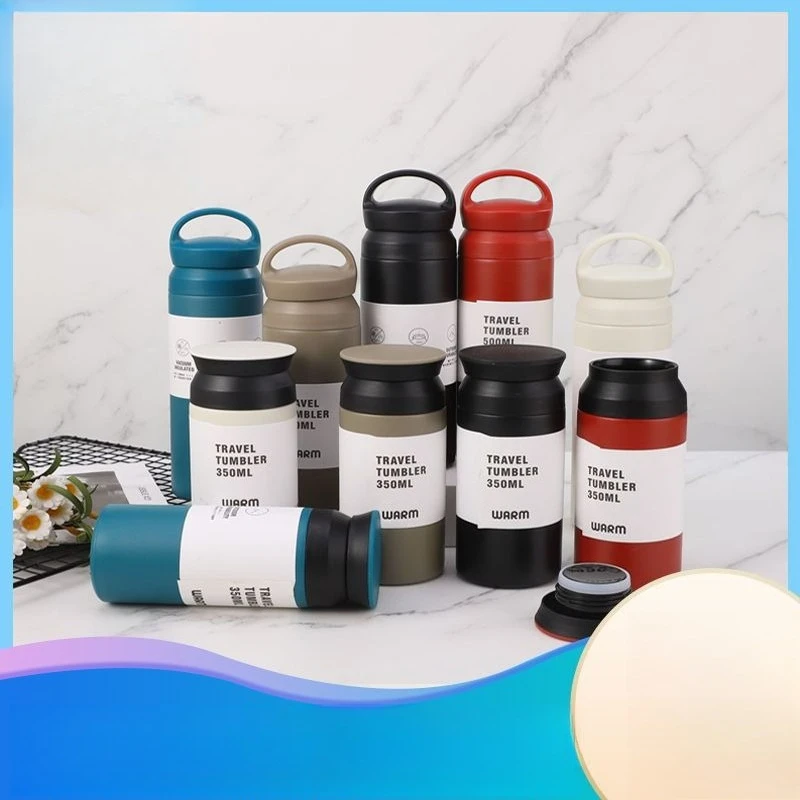 350/500ml Japanese Style 304 Stainless Steel Element Vacuum Cup Simple Outdoor Gift Cup Unisex Business Portable Mug