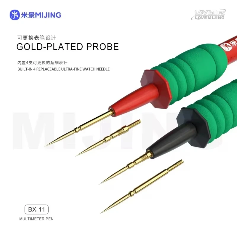 MIJING BX-11 Universal Multimeter Pen Gold Plated Probe Ultra Fine Test Leads Digital Meter Voltage Detection Tool view 2