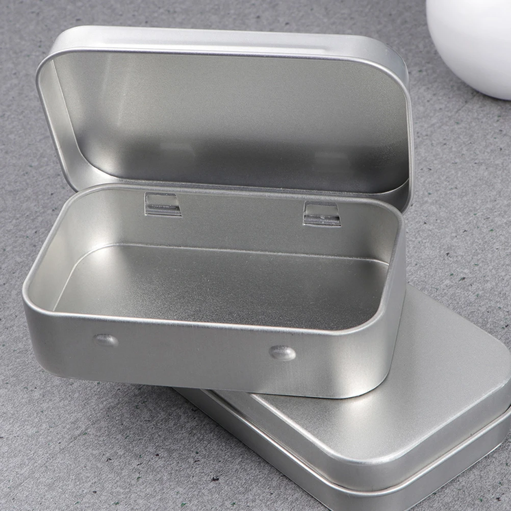 

3Pcs Mini Rectangular Iron Storage Boxes Portable Lightweight Jewelry Card Organizer Multipurpose Storage Containers