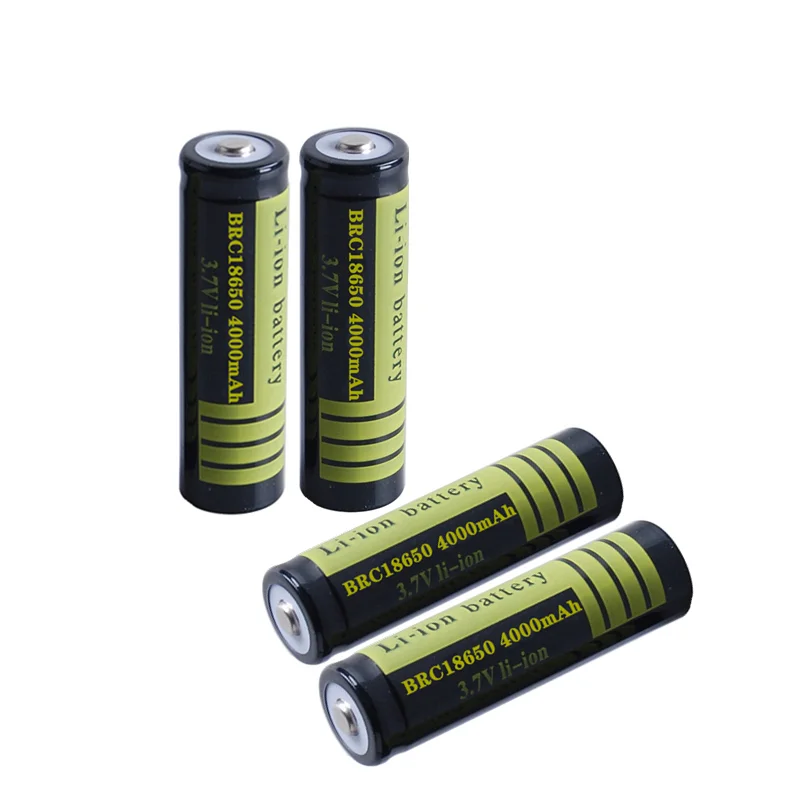 Batterie Lithium-ion Rechargeable Avec Chargeur, 3.7V, 4000mAh, 18650