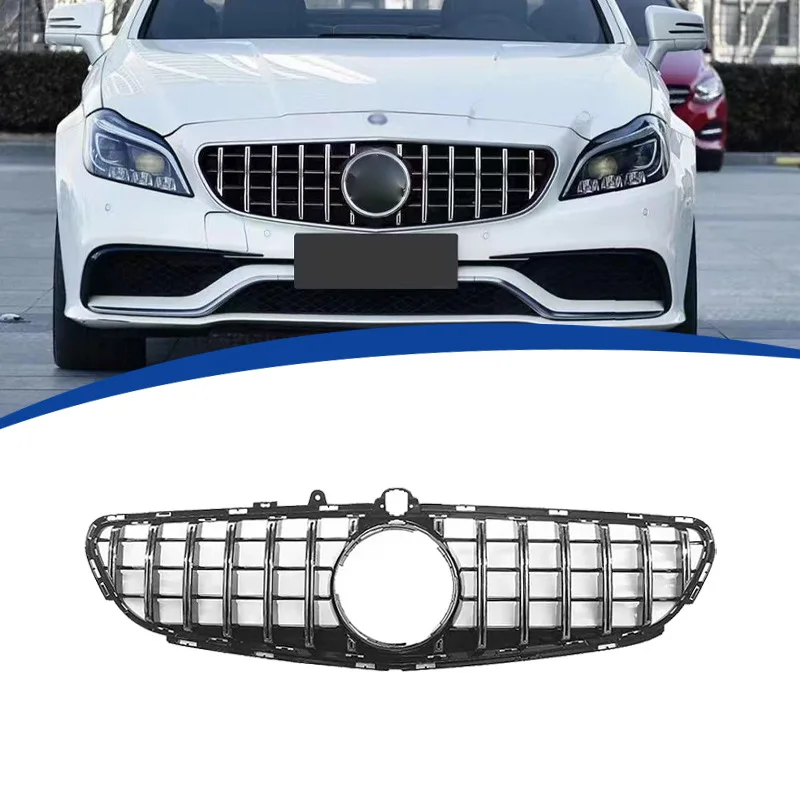 

Suitable for 2015-2018 W218 genuine CLS63 GT vertical clause grille Front Racing Grille Grill Mask Cover Trims Front Hood Grills