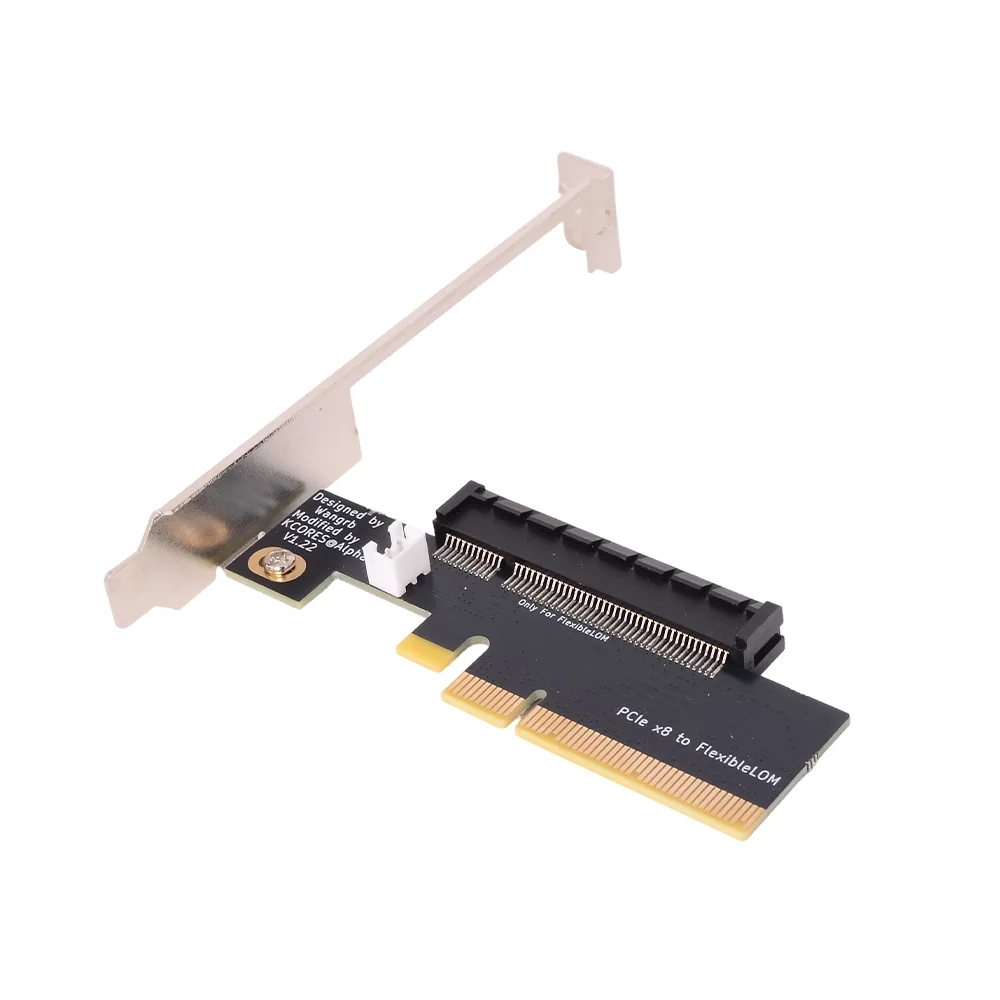 New 1.22 Version (2023.05) HP Adapter Card FLR Riser Card Pcie X8 X4 X1 To Flexiblelow Added Fan Socket 12V Power Supply