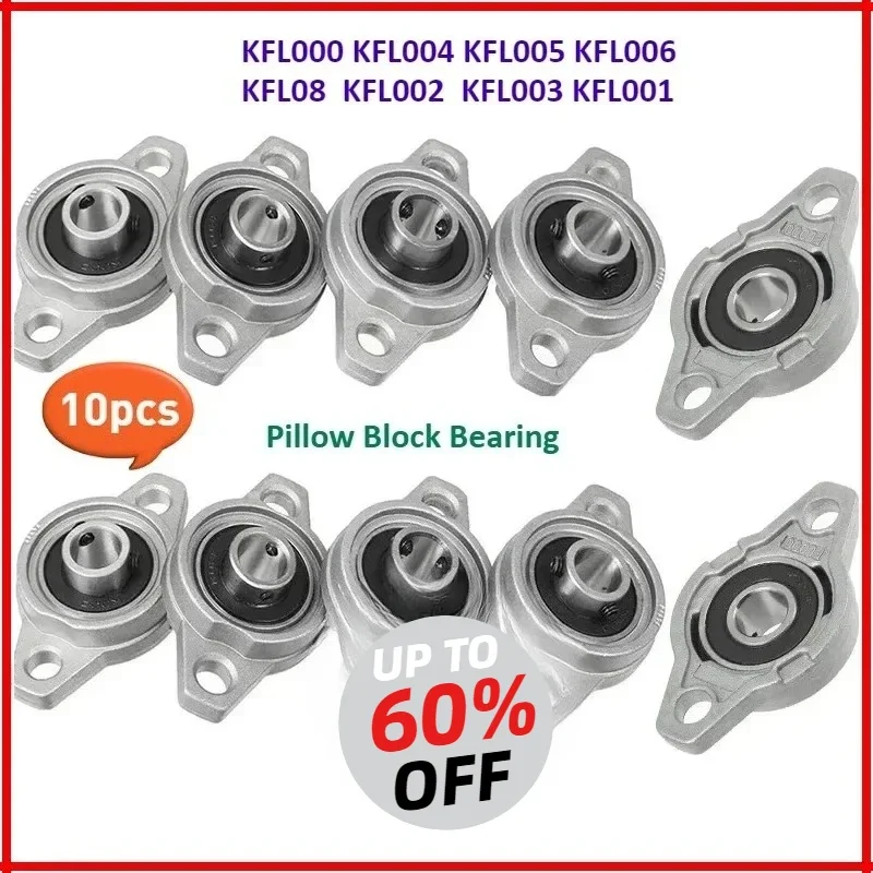 

10PCS KFL000 KFL004 KFL005 KFL006 KFL08 KFL08 08 8 12mm Pillow Block rhombic Bearing ZINC Alloy Insert Linear Bearing Shaft