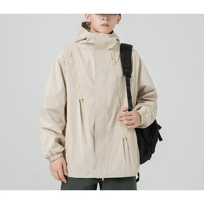 

Men's Jacket Windproof and Waterproof Fashionable Outdoor Camping Sports Loose Workwear Jacket Windbreaker Mountaineering Jacket