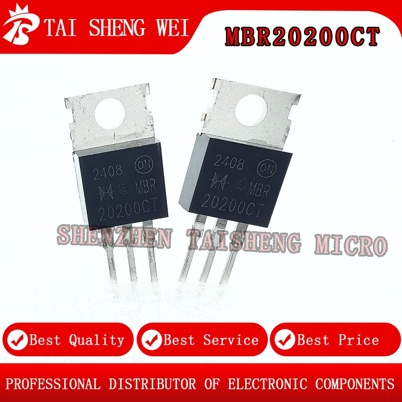 10PCS Brand New MBR20200CT MBR20 200CT 20A 200V Through Hole TO-220 Schottky Diodes