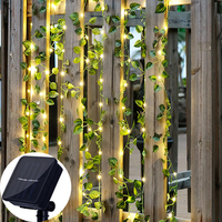 1pc Solar Powered Artificial Vine Light - LED Ivy Fairy Tale Lights,for 2025 Outdoor Garden,Courtyard,Fence,Balcony Decoration