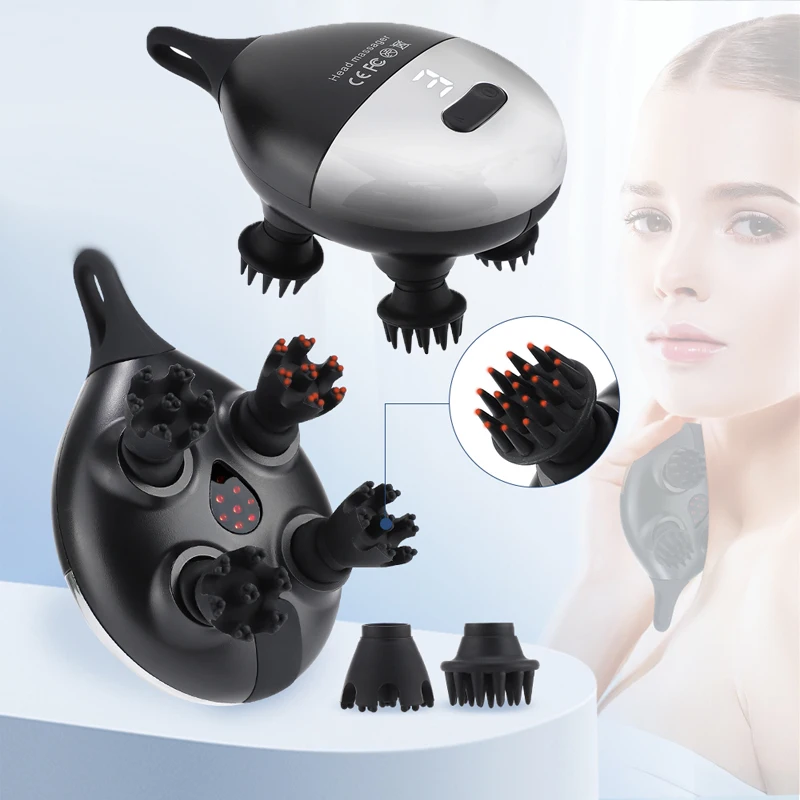 

Мини-электрический массажер для головы, глубокий разминающий массаж, ультразвуковой вибрационный массажер для тела, водонепроницаемый массажер для снятия стресса, расслабления