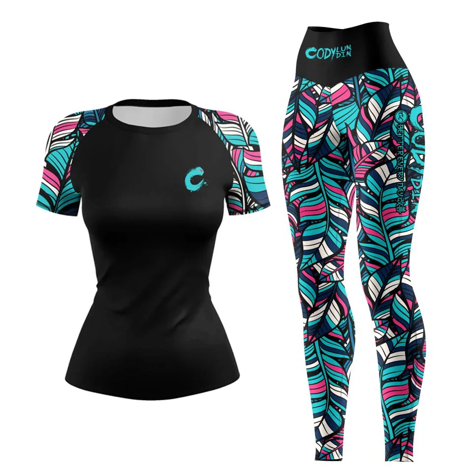 Women's Compression Yoga Tracksuit MMA BJJ Boxing Muay Thai Rashguard Training Fitness Workout Gym Clothing Running Sportswear view 3