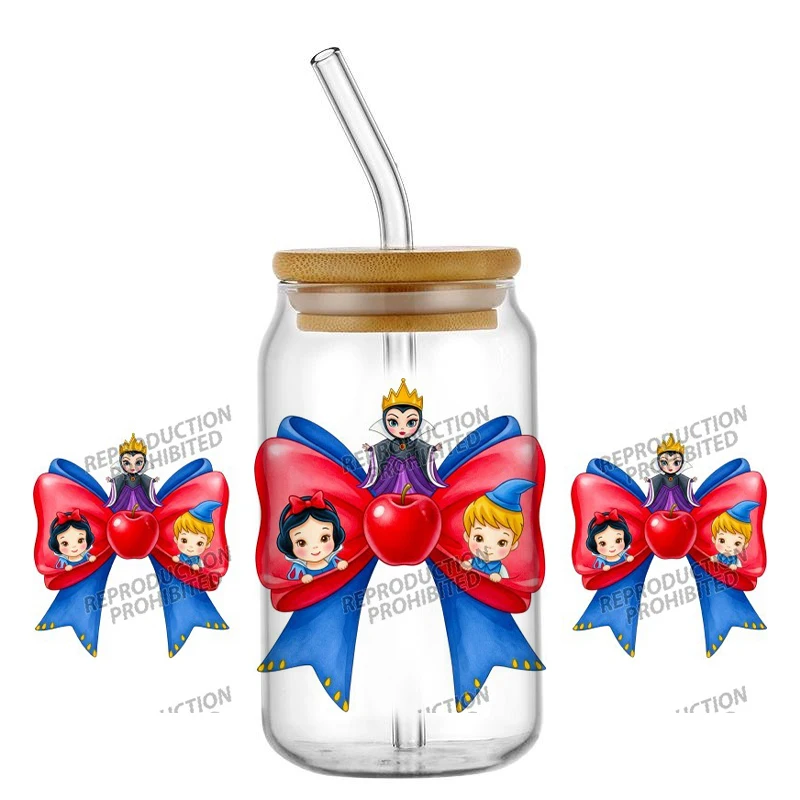 

HOT Selling Disney Princesses Q Style 3D UV DTF Waterproof Sticker DIY Wrap Decal for 16oz Cup Mug Wraps Easy to apply