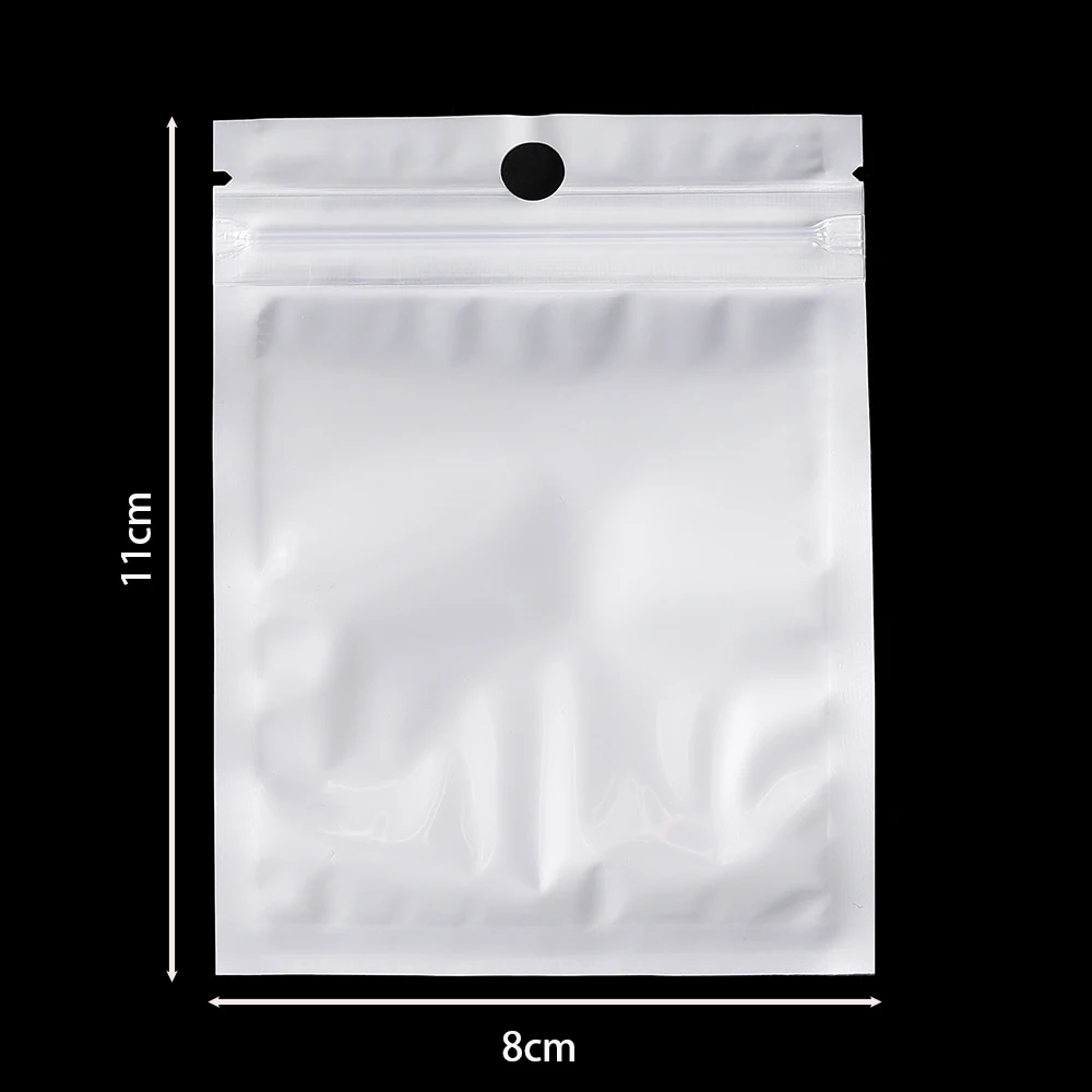 30-100pcs White Plastic Self Sealing Jewelry Bag Ring Necklace Bracelet Ziplock Storage Holder Bag Anti-oxidation Jewelry Bag