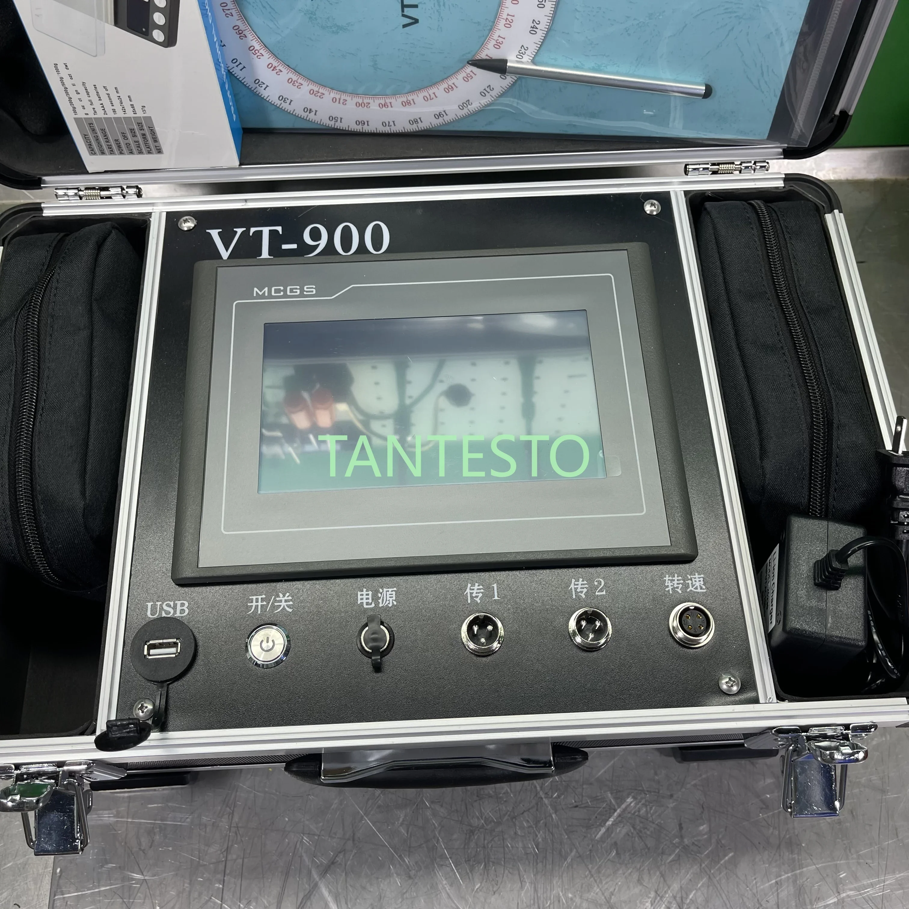 AM-VT900 Englische Version Tragbarer Rotorwellen-Auswuchtgerät für Motorgebläse, Motoren, Wasserpumpen, Textil- und Papiermaschinen, Reparaturwerkzeuge – Detail 6