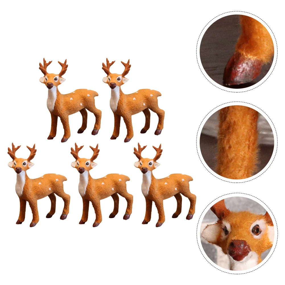 5 قطعة محاكاة عيد الميلاد الغزلان الحلي الأيائل زينة منضدية عيد الميلاد الأيائل الزينة المنزل مكتب الدعائم الطرف عيد الميلاد الديكورات #4