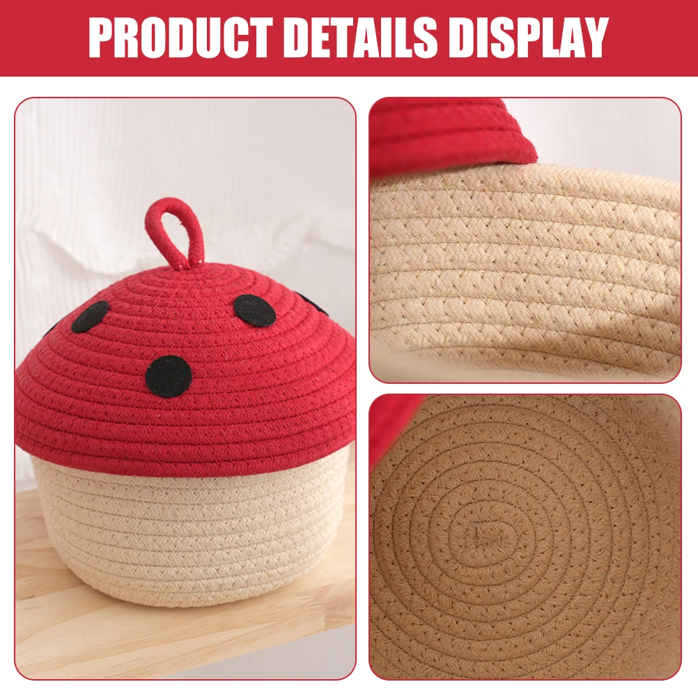 

Cotton Rope Woven Storage Basket Desktop Organizer Sundries Snacks Cosmetics Makeup Holder Home Supplies Container