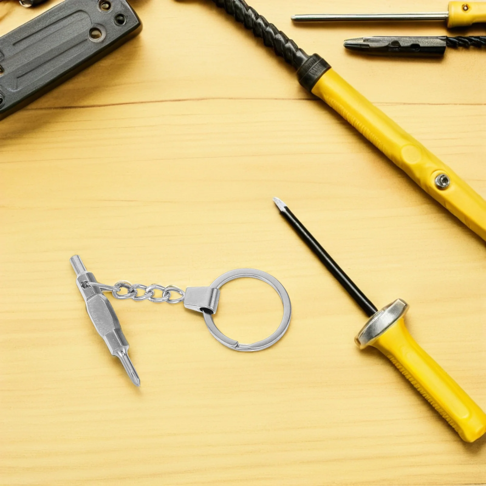 أداة لوحة الأصابع مفك براغي صغير مزدوج الرأس يمكنك صنعه بنفسك لإصلاح لوح التزلج على الأصابع مفك صامولة فضي محمول #4