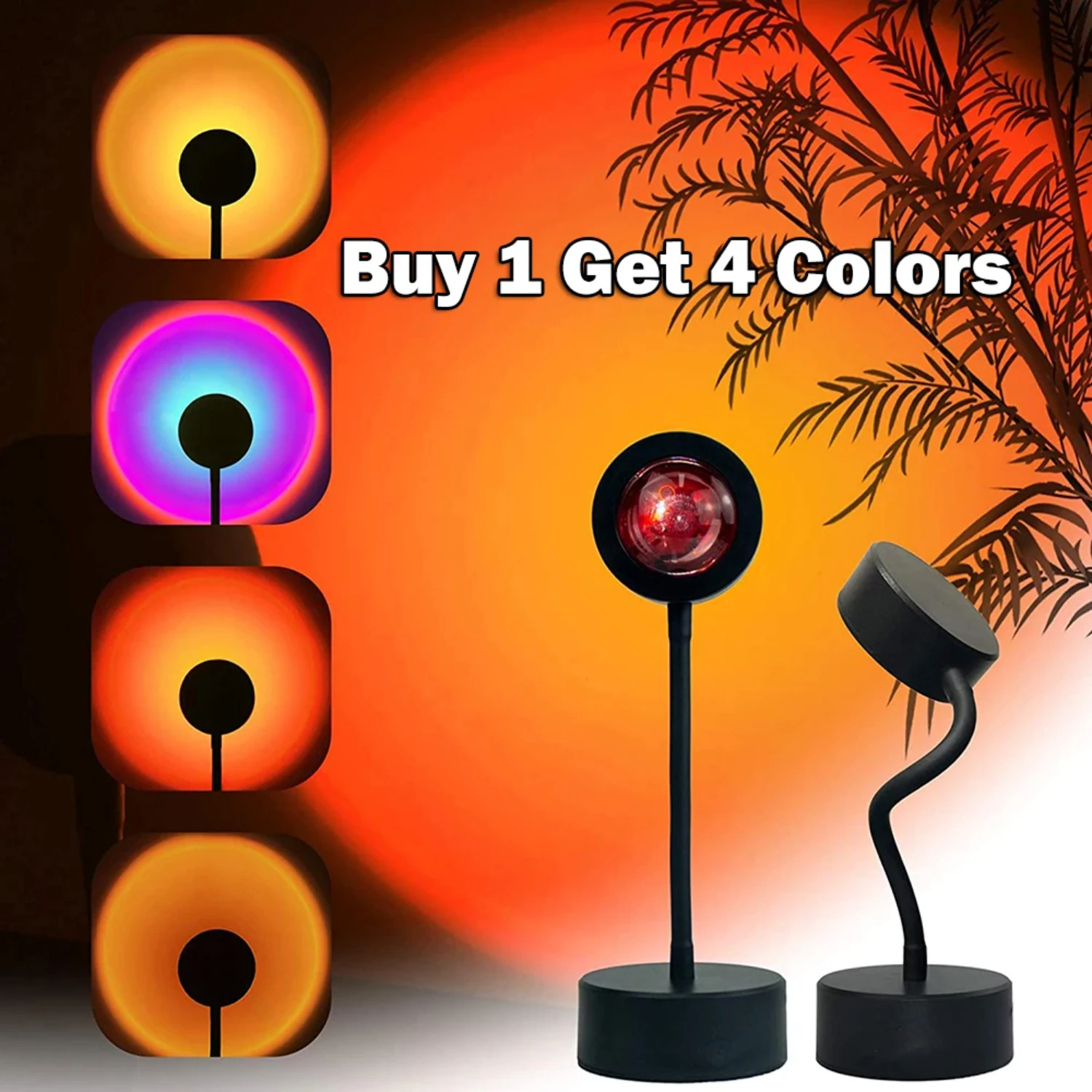 

New USB Sunset Lamp Sunset Projector Mood Light Living Room Bedroom Night Light Room Decor Atmosphere Photography Background