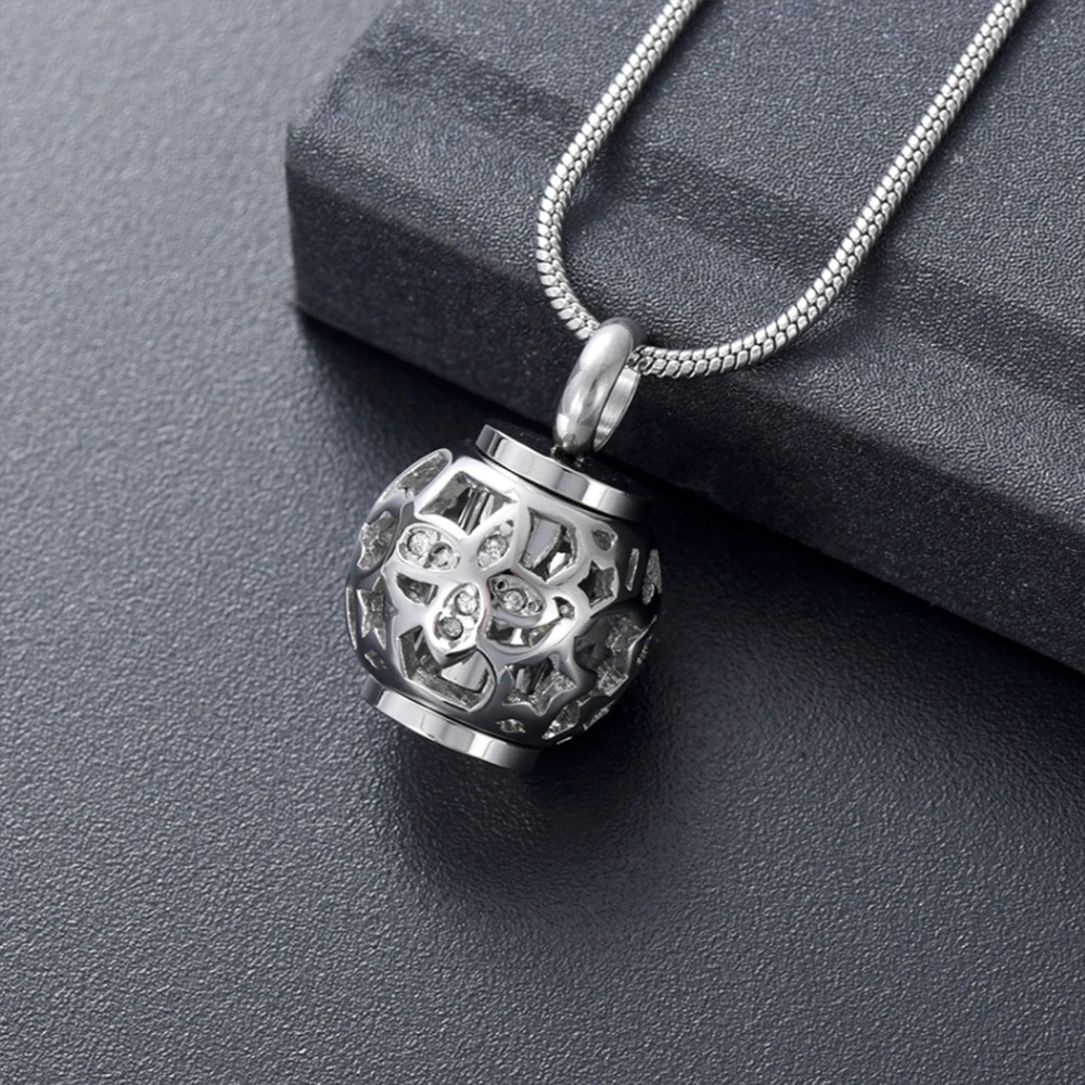 كريستال جرة الحرق قلادة للرماد تذكار مجوهرات الحرق للرماد البشري الفولاذ المقاوم للصدأ قلادة تذكارية #2