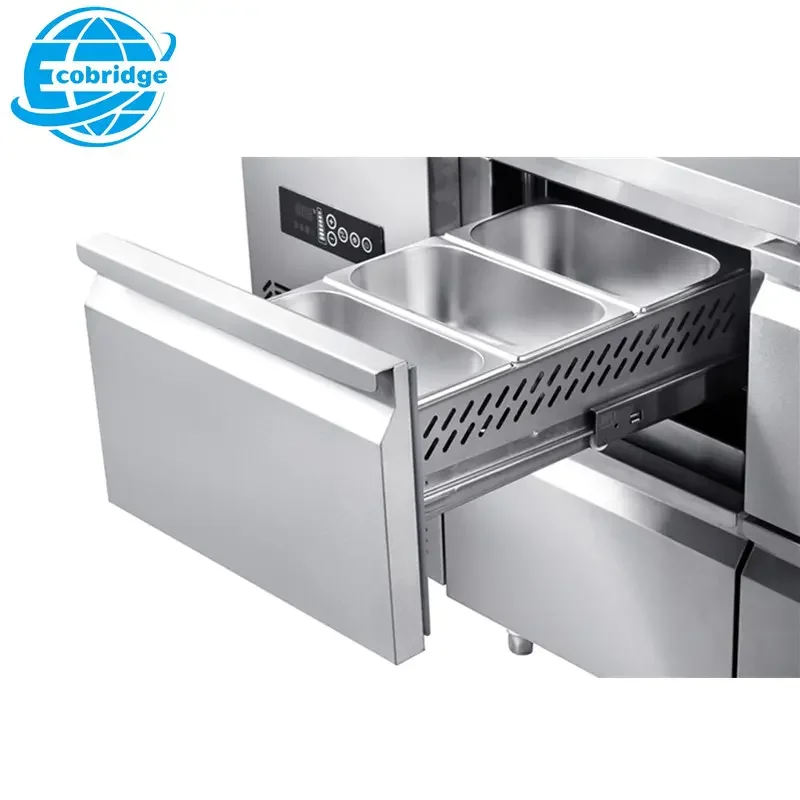 Special Design Drawer Freezer Work Bench Counter Table Top Refrigerator Commercial Stainless Steel Cabinet Chiller with Drawer