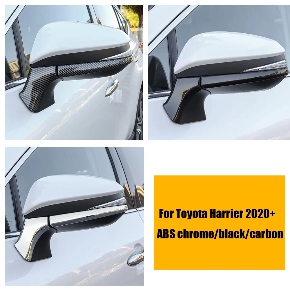 

For Toyota Harrier 2020 2021 Exterior Accessories ABS Carbon/black Car Rearview Mirror Decoration Strip Cover Trim LHD Styling