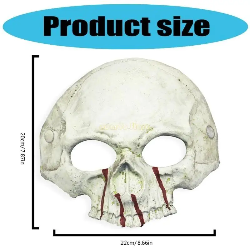 31BF – demi-masque crâne d'halloween, masque squelette moussant en Pu, fête carnaval pâques