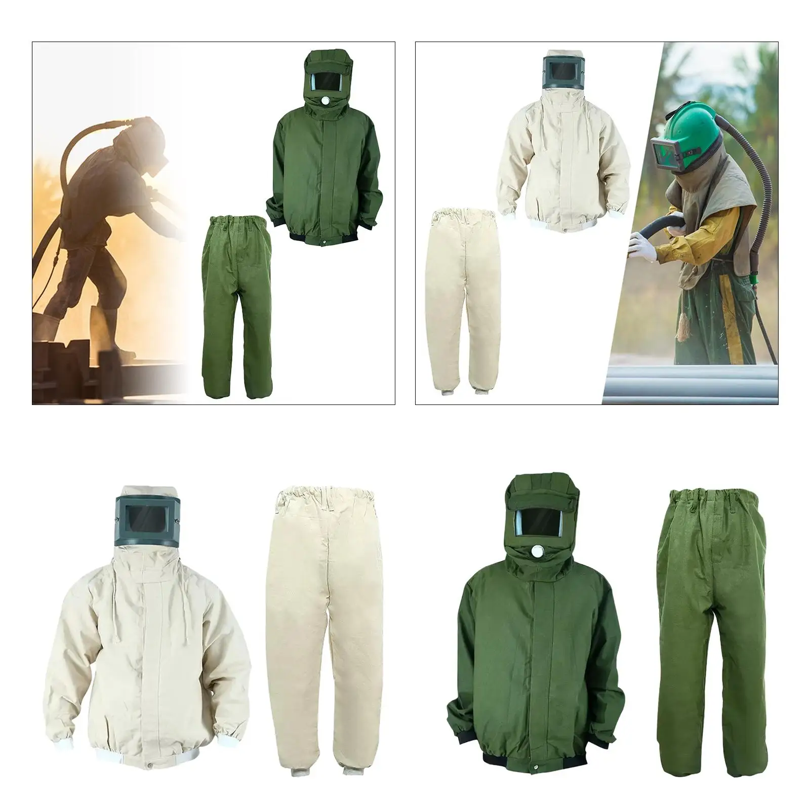 Imagem -04 - Sand Blasting Suit Canvas Dust Protective Face Cover Sandblasting Roupas para Jateamento de Ferro Fundido Carpintaria Trabalho Moagem