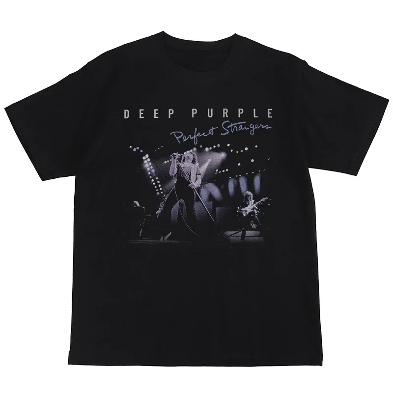 Deep Purple Digital Direct Spray Deep Purple Rock Band American Street Gunslinger Nirvana Retro T-Shirt mit kurzen Ärmeln – Detail 3