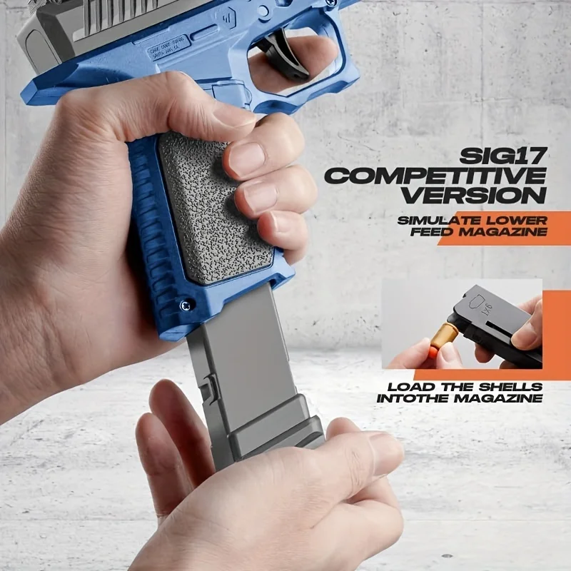 Soft Bullet Gun ปืนของเล่น 100 กระสุน, 12 เปลือกหอย, และ 2 นิตยสารใหม่ของเล่นปืนพก Hollow เครื่องแขวน, ของเล่นโฟม Blas