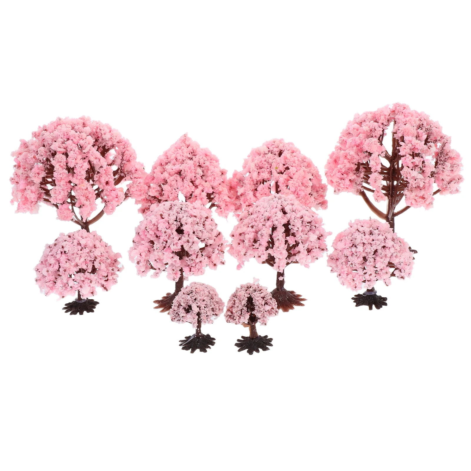 

10 Pcs Artificial Flower Tree Mini Trees Landscape Decor Sand Table DIY Model Centerpieces Outdoor Simulation Scenery Ornament