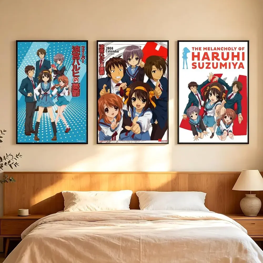 Anime The Melancholy Of Haruhi Suzumiya Poster HD Printing Comfortable And Fresh Style Wall Art Home Decor Living Room Cafe Gift