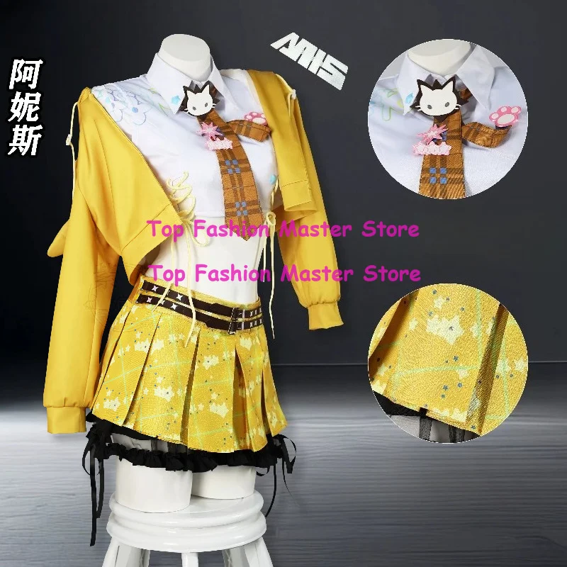 

NIKKE Anis Cosplay Costume 3.5th Anniversary T.T. STAR Idol Stage Outfit Yellow JK Uniform for Women Halloween Carnival
