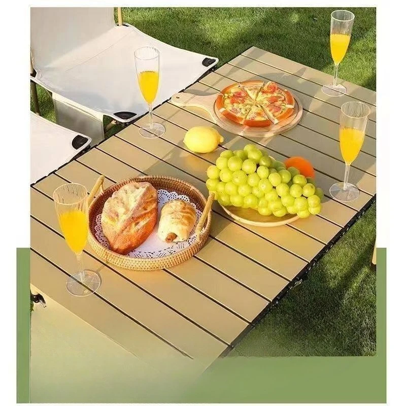 

Folding table outdoor table and chair set thickened sturdy portable chair park