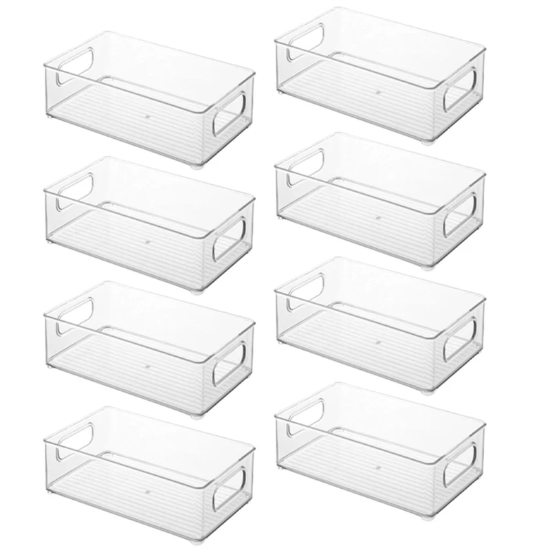 

Stackable Storage Organizer Box Clear BPA Free Organizer For Refrigerator, Freezer And Kitchen