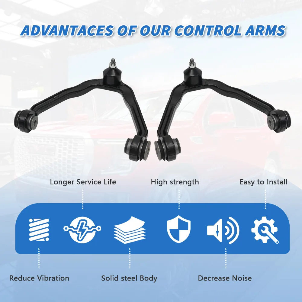 12475485 12475478 15070821 89040375 ذراع التحكم العلوي الأمامي وصلات كروية قضبان ربط لـ 2000-2006 تشيفي سوبربان 1500 4WD أسود #4