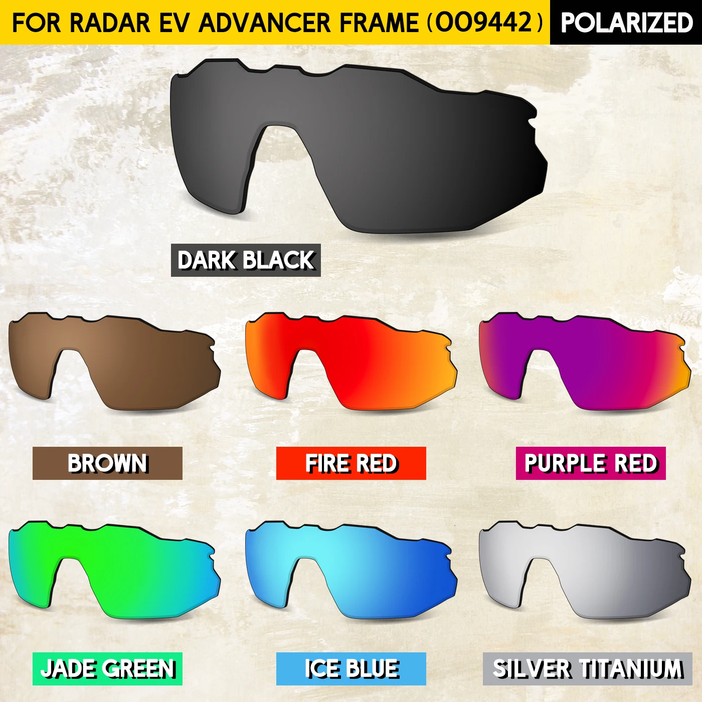 Fit for Oakley Radar EV Advancer OO9442 Frame Lenses Replacement for Oakley OO9442 Radar EV Advancer Sunglasses
