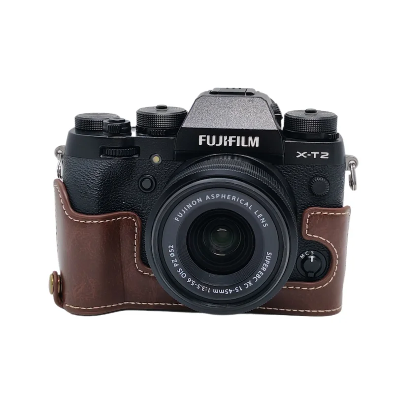 New Vintage Video Camera case half bag for Fujifilm fuji XT2 XT-2 XT3 XT-3 Digital camera High quality Bottom camera bag skin