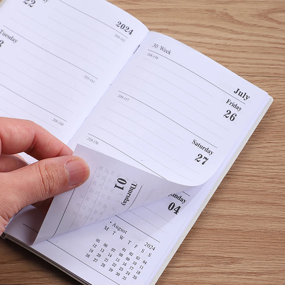 2024 A6 Pocket Notebook 365 Days Notepad Diary Notebook Day Week Month Planner Office School Stationery