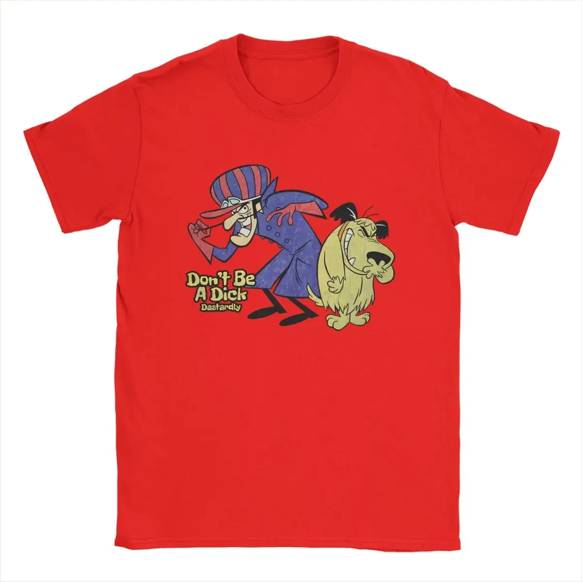 Mannen Muttley Wacky Races T-shirts Katoenen Kleding Vintage Korte Mouw Ronde Hals Tees Gedrukt T-shirt vintage Zomer mannen