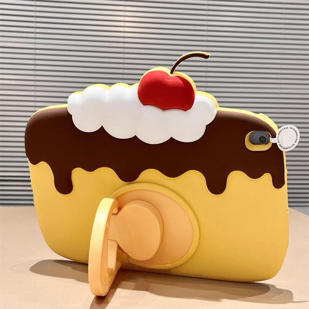 

Мультяшный силикон 360° ° Чехол для планшета с вращающимся кронштейном для Apple ipad 10, 7, 8, 9, 9, Air4 5 Pro11 2024, милый торт 10,2, 10,5 Mini6