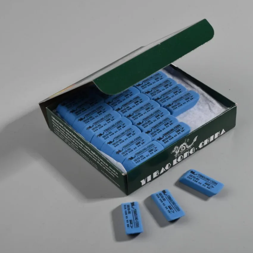 Rubber eraser for ballpoint pens, fountain pens, and can be used to clean up in the electronics industry for circuit boards