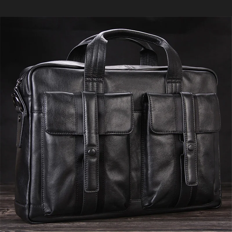 High Class Luxury Men Genuine Leather Briefcases Office Bag Business Male 15