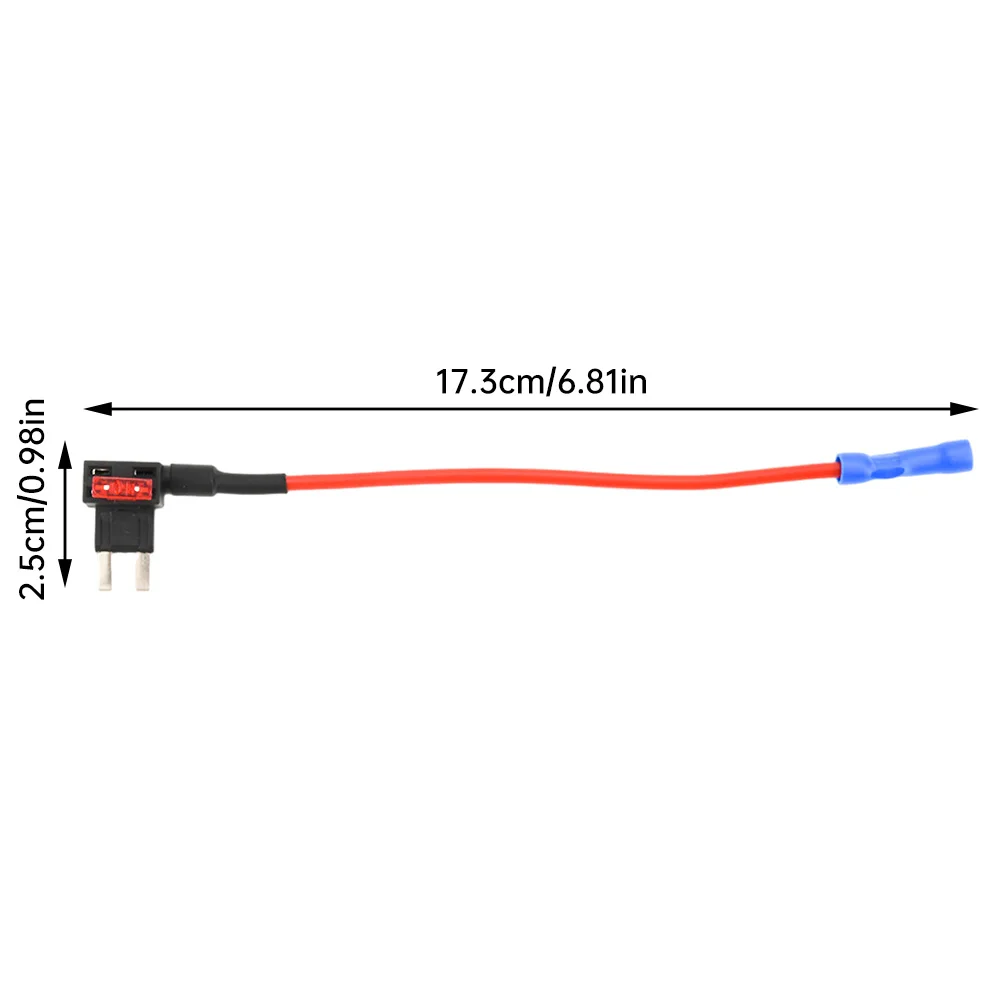 Gaqqee Portafusibile per lama per auto 12V Adattatore TAP aggiuntivo per circuito Micro Mini Fusibile automobilistico con lama APM ATM standard con filo fusibile 10A